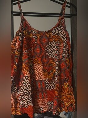 torrid Red Multi Ikat-Print Tank Top